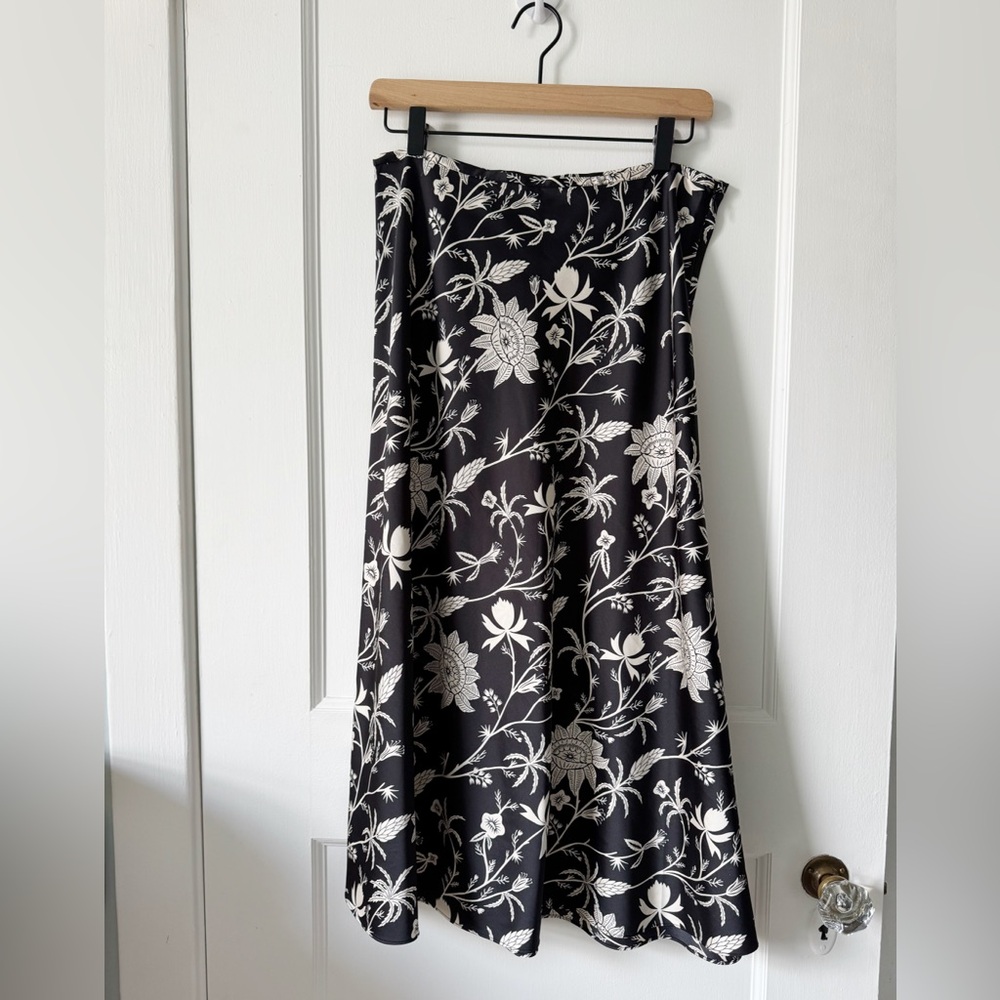 Scotch & Soda Easy Satin Midi Skirt - Floral